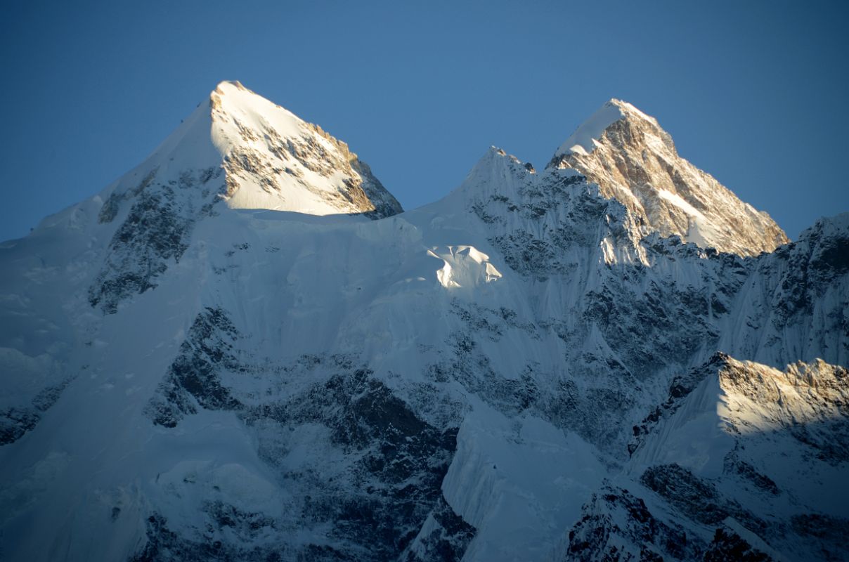 25 Gasherbrum II and Gasherbrum III North Faces Close Up Before Sunset From Gasherbrum North Base Camp In China